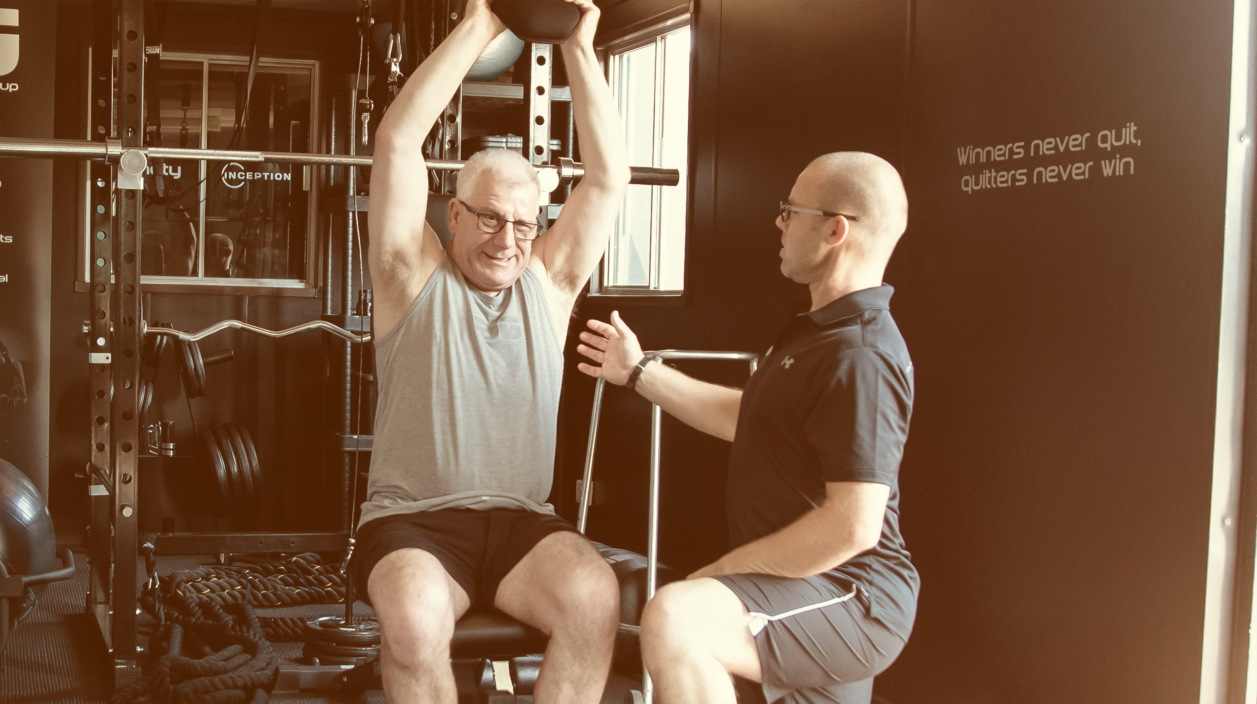 Post-injury personal training for a stroke client at Paul Jewiss Group